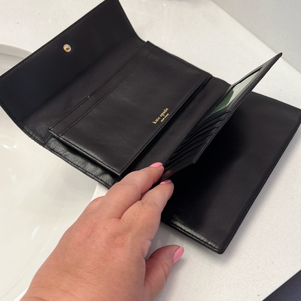 Kate Spade long wallet. Black. - Picture 6 of 10